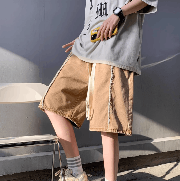 Japanese Brand × Jean Retro loose patchwork denim shorts Size US 32 / EU 48 - 3 Thumbnail