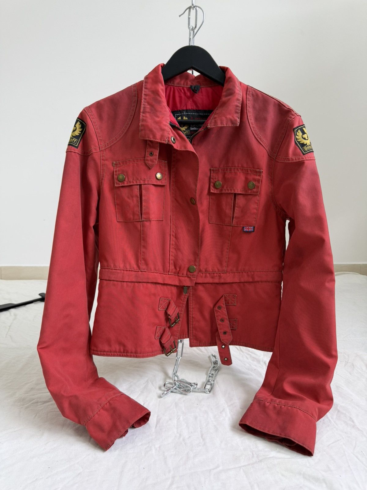 Belstaff Belstaff Wax Womens Red Gangster Biker Motorcycle Jacket Size S / US 4 / IT 40 - 5 Thumbnail