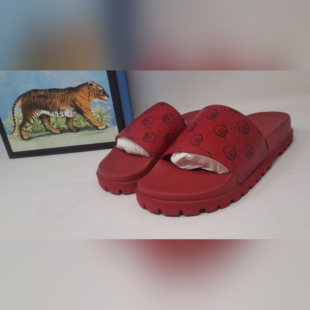 Gucci NWT Gucci Women's Slides Sandals Ghost Hamlet Skull Red Cal Size US 6 / IT 36 - 4 Thumbnail