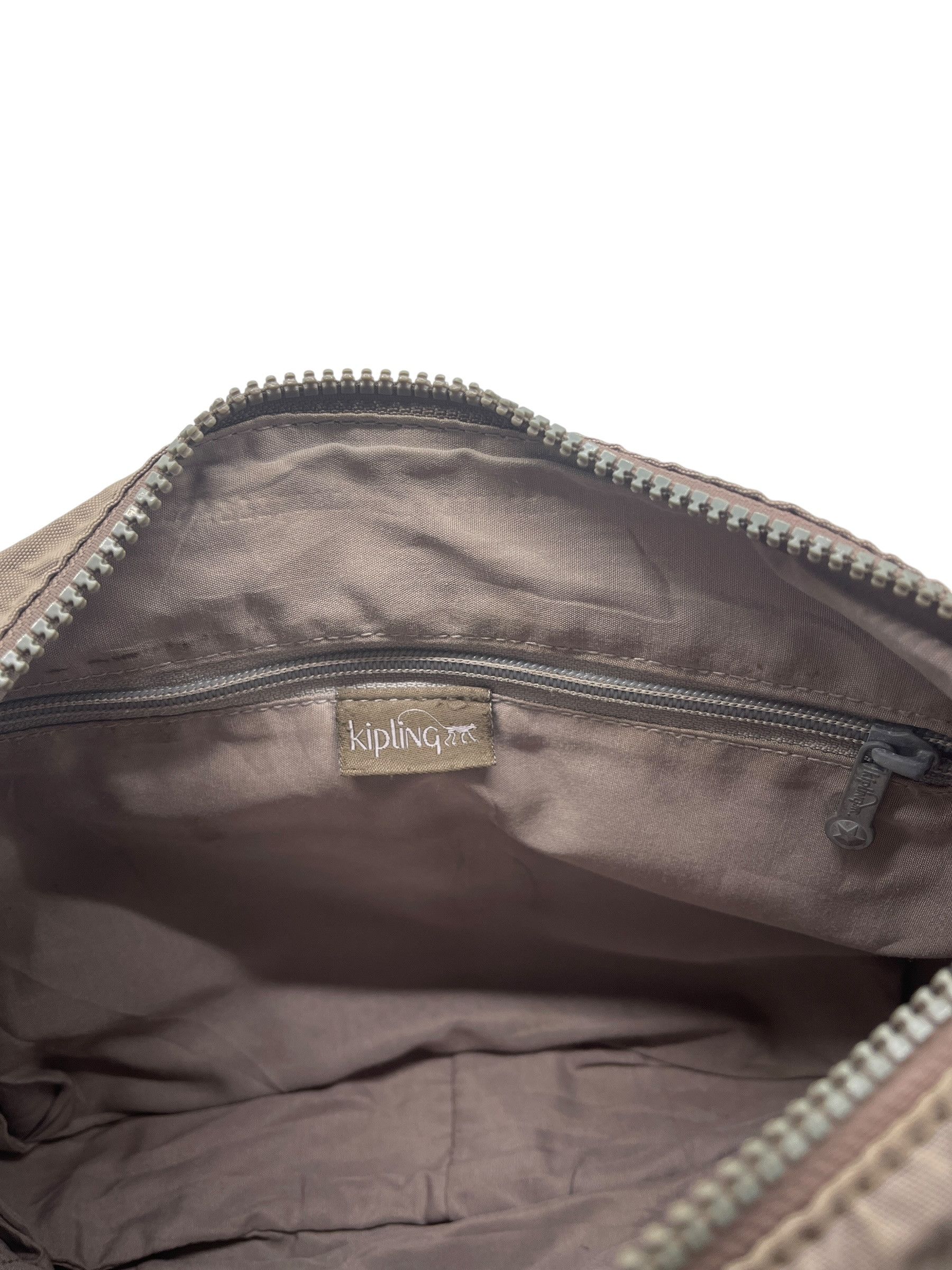 Japanese Brand Kipling Alvar Crossbody Bag Taupe Nylon w/ Monkey Keychain Size ONE SIZE - 10 Thumbnail