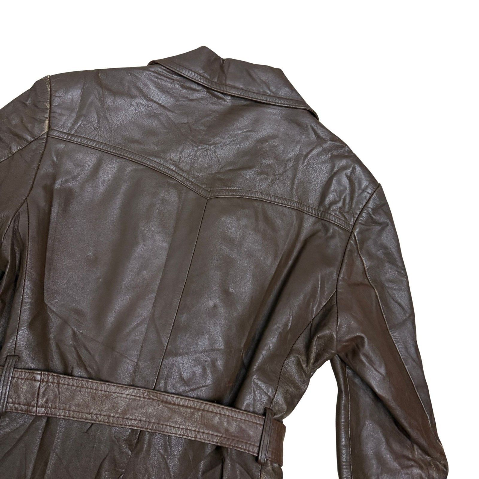 Other Vintage Leather Coat Princeton Trench Retro Jacket Small Size US S / EU 44-46 / 1 - 8 Thumbnail