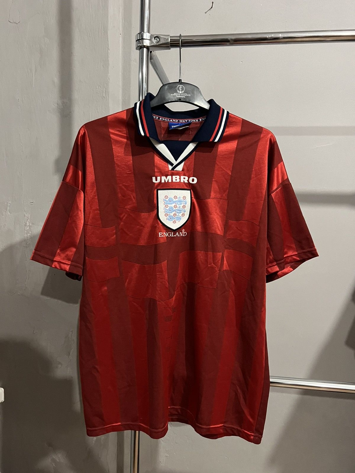 Umbro 1997/99 ENGLAND TEAM AWAY SOCCER JERSEY FOOTBALL SHIRT XL Size US XL / EU 56 / 4 - 3 Thumbnail