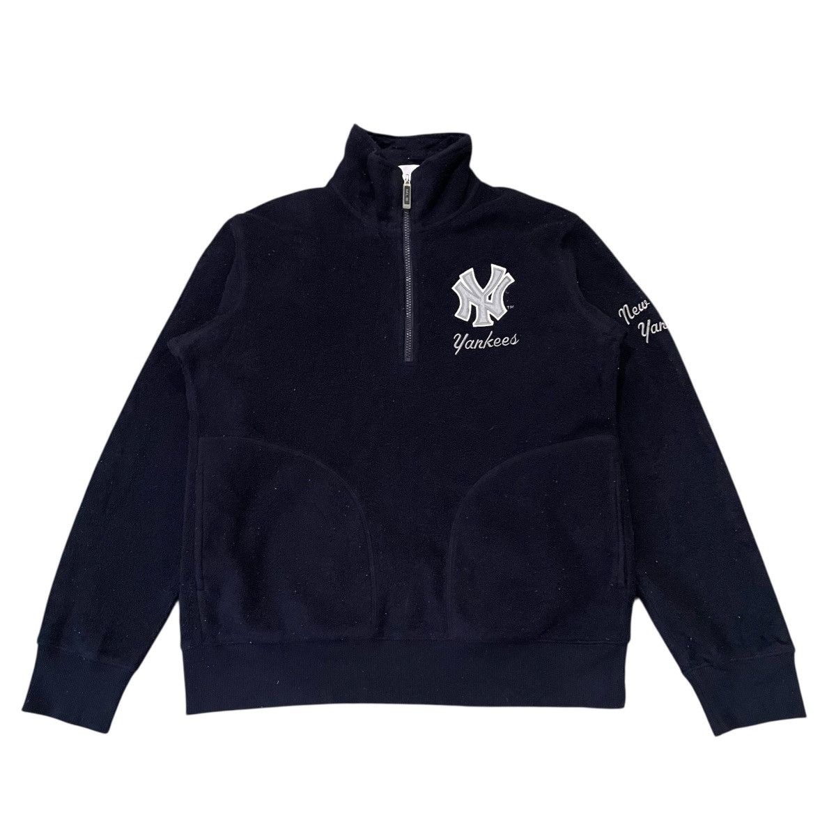 New York Yankees Y2K Uniqlo New York Yankees Fleece Sweater Quarter Zip Size US L / EU 52-54 / 3 - 1 Thumbnail