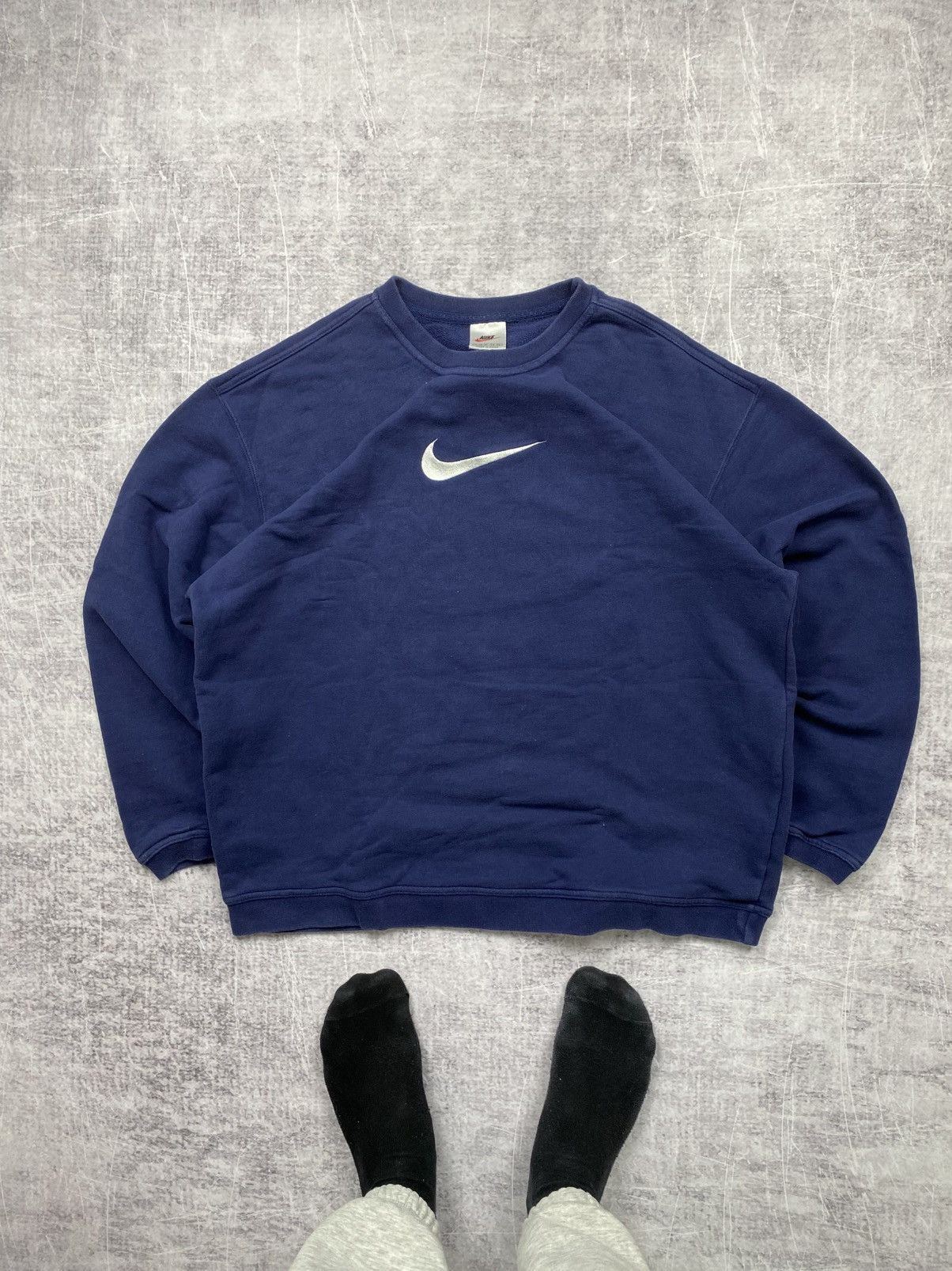 Nike Vintage baggy rare Nike center logo sweatshirt Size US XL / EU 56 / 4 - 1 Thumbnail