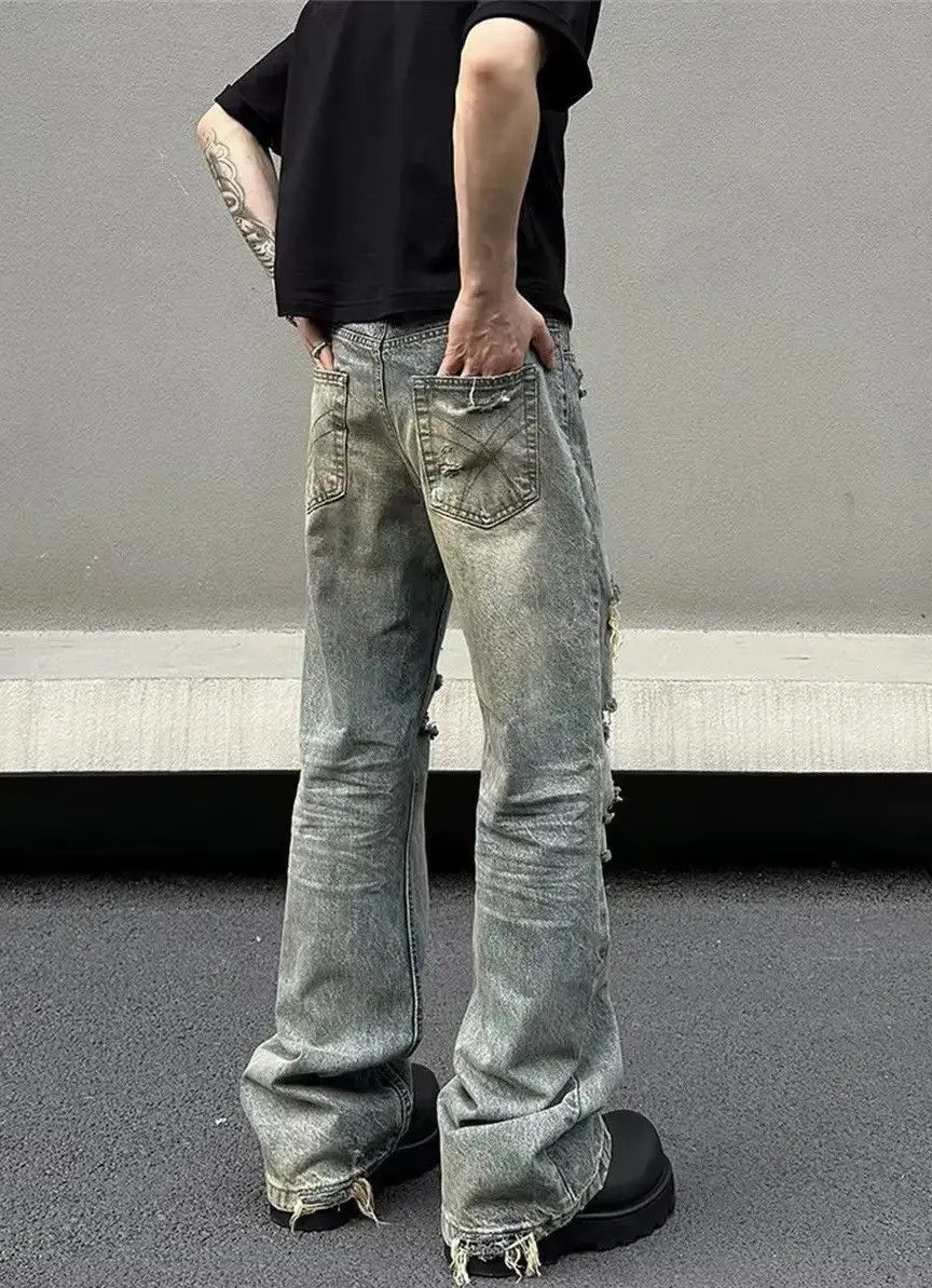 Japanese Brand Washed Ripped street hip-hop baggy hole jeans Size US 34 / EU 50 - 4 Thumbnail