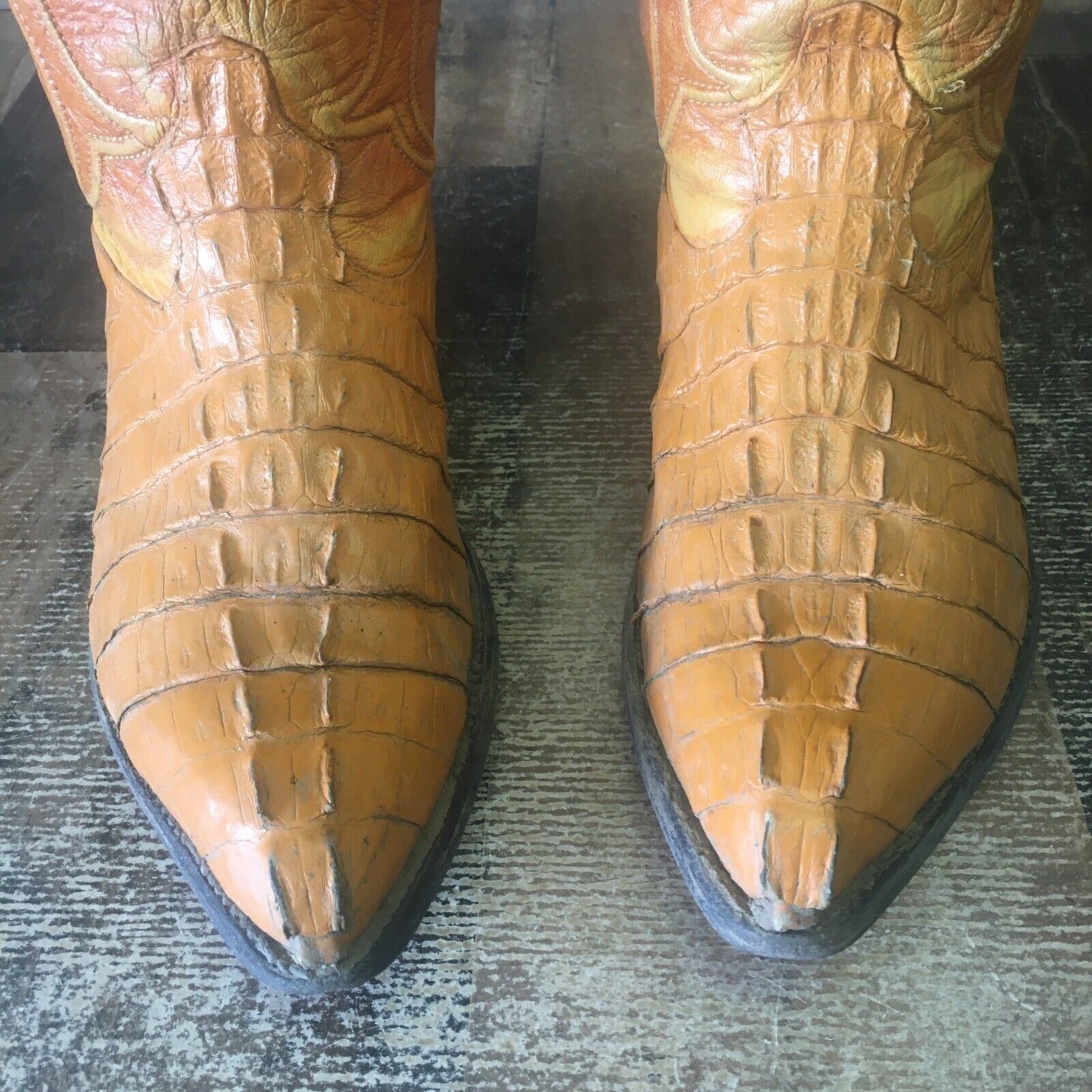 Vintage Los Altos Vintage Caiman Tail Western Cowboy Boots Mens 9 EE Size US 9 / EU 42 - 6 Thumbnail