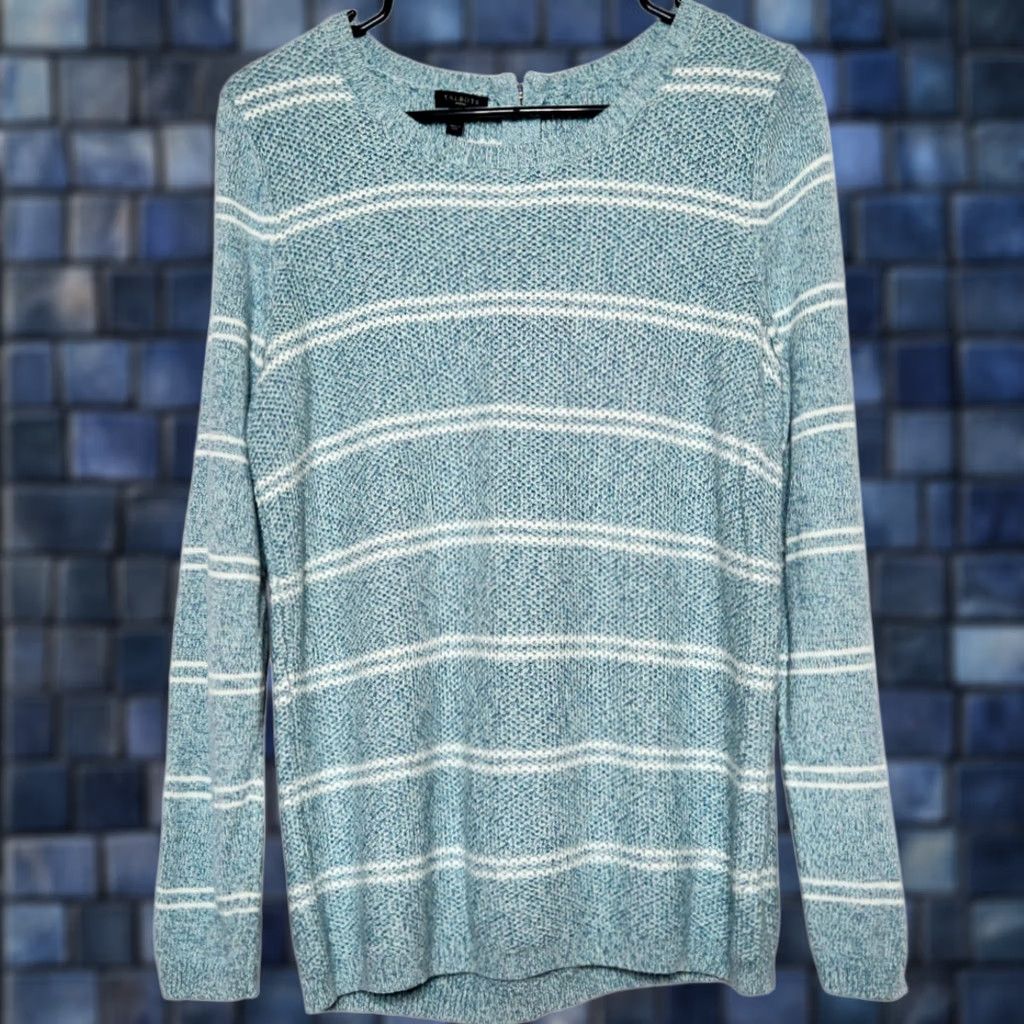Talbots Talbots Womens Sweater Blue Striped Knit Pullover Cotton Blend Long Sleeve X Size XL / US 12-14 / IT 48-50 - 1 Thumbnail