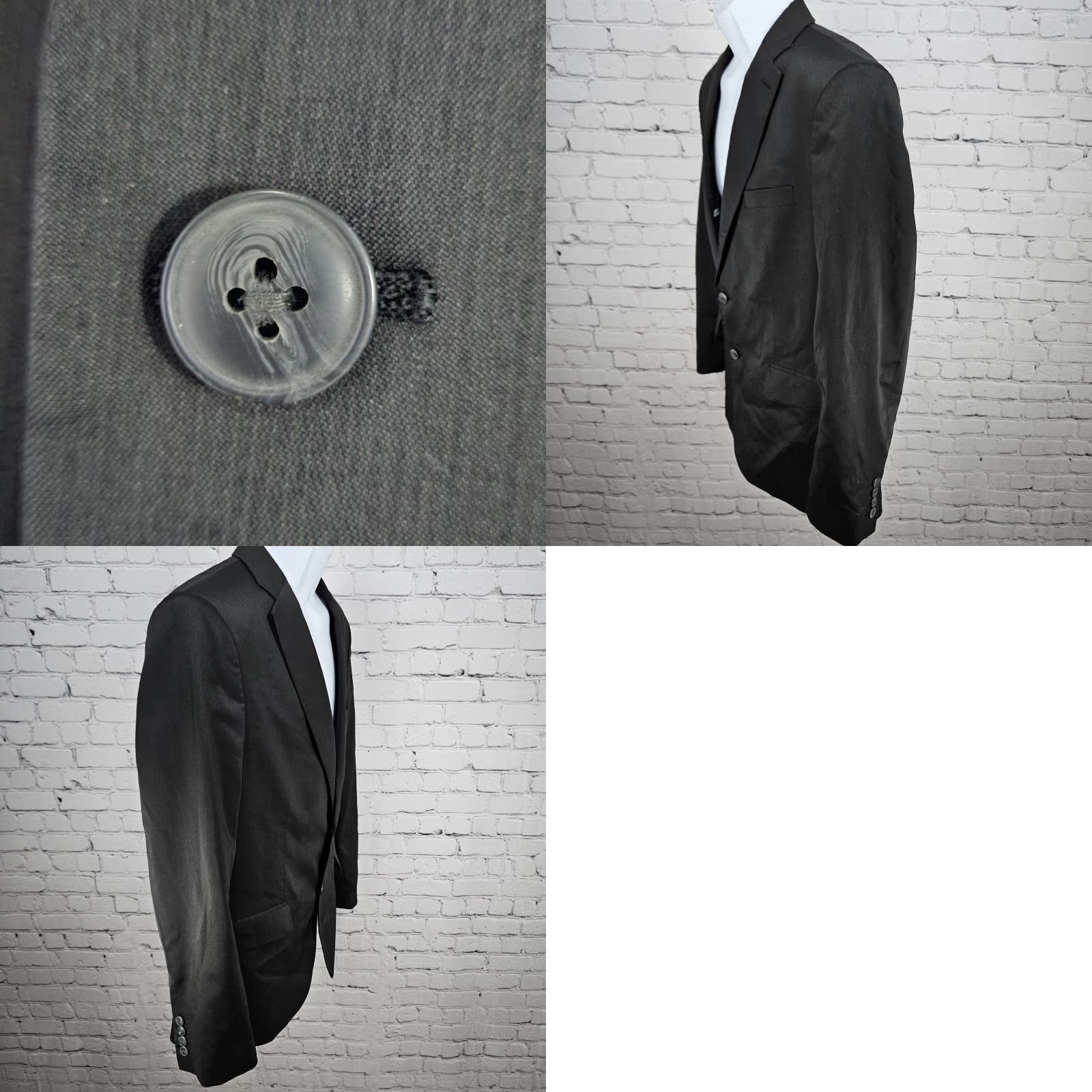 Haggar VINTAGE Haggar Black Slim Fit Travel Performance 2 Button Vented Blazer Sport Coat 42R Size 42R - 10 Thumbnail