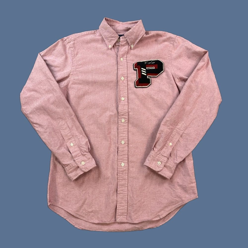 Ralph Lauren VINTAGE Ralph Lauren Shirt Mens Small Classic Fit Oxford Varsity Letterman Patch Preppy Size US S / EU 44-46 / 1 - 1 Thumbnail