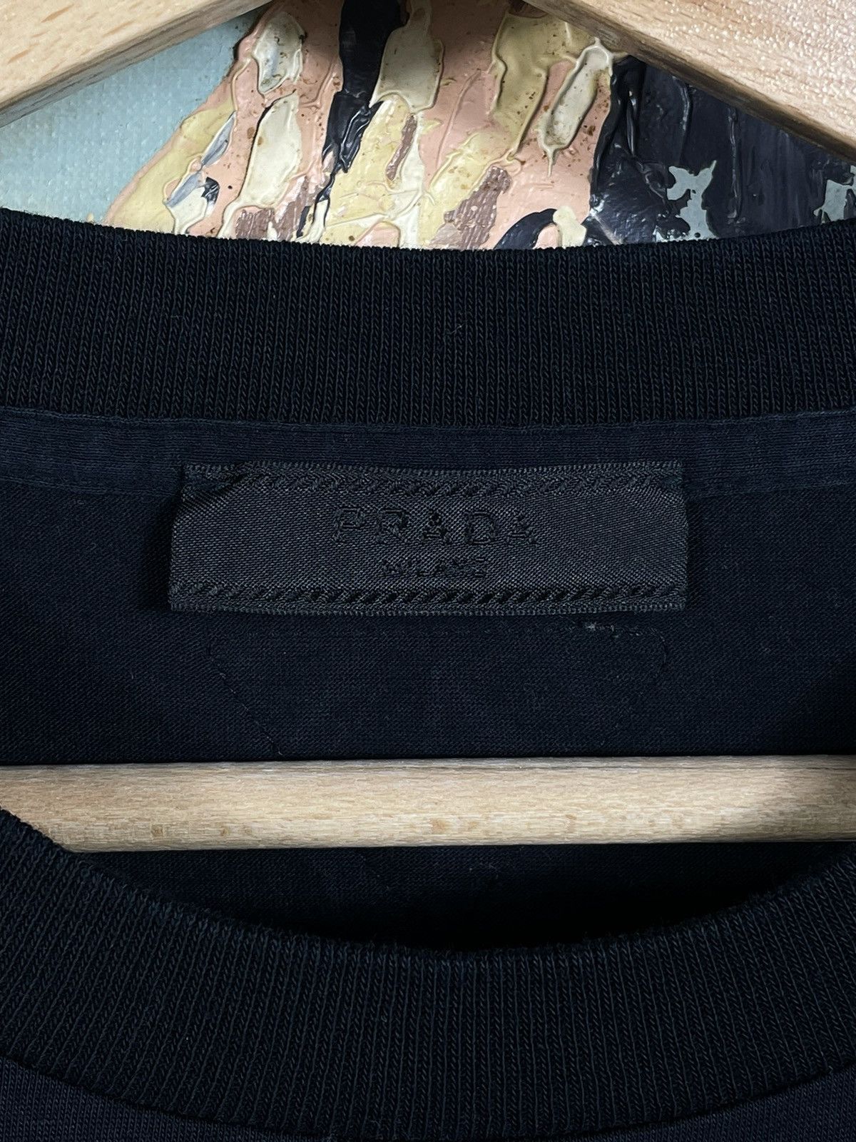 Designer × Prada Prada Black Basic Small Logo T-shirt Tee Short Sleeve Size US XXL / EU 58 / 5 - 4 Thumbnail