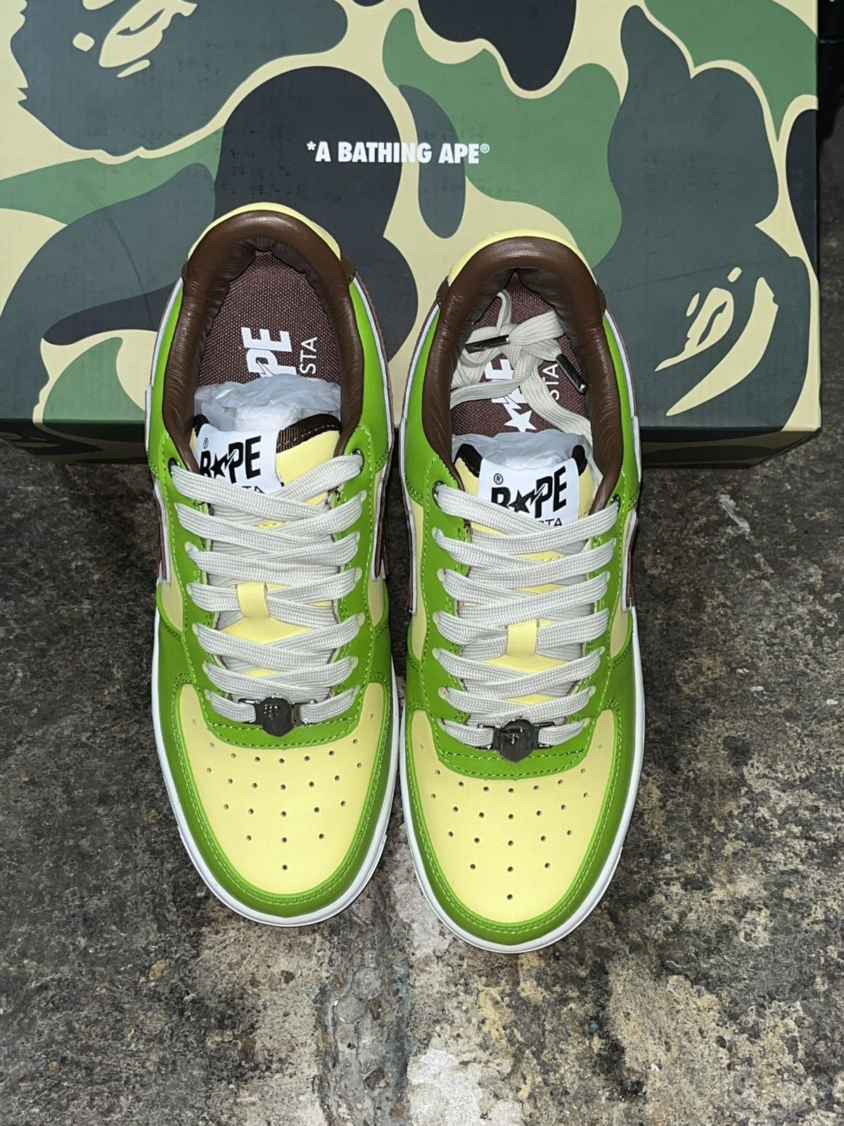 Bape Bape x SSense Bape Sta Green Yellow Sz. 7 Bapesta Size US 7 / EU 40 - 2 Thumbnail