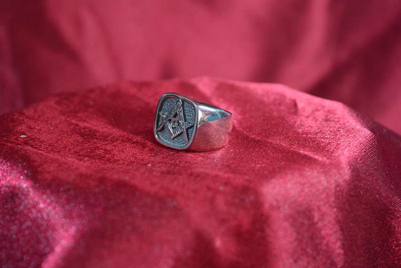 Jewelry Freemasonry Trend Jewelry Rings Open Chrome Ring (Size 7-13) Size ONE SIZE - 3 Thumbnail