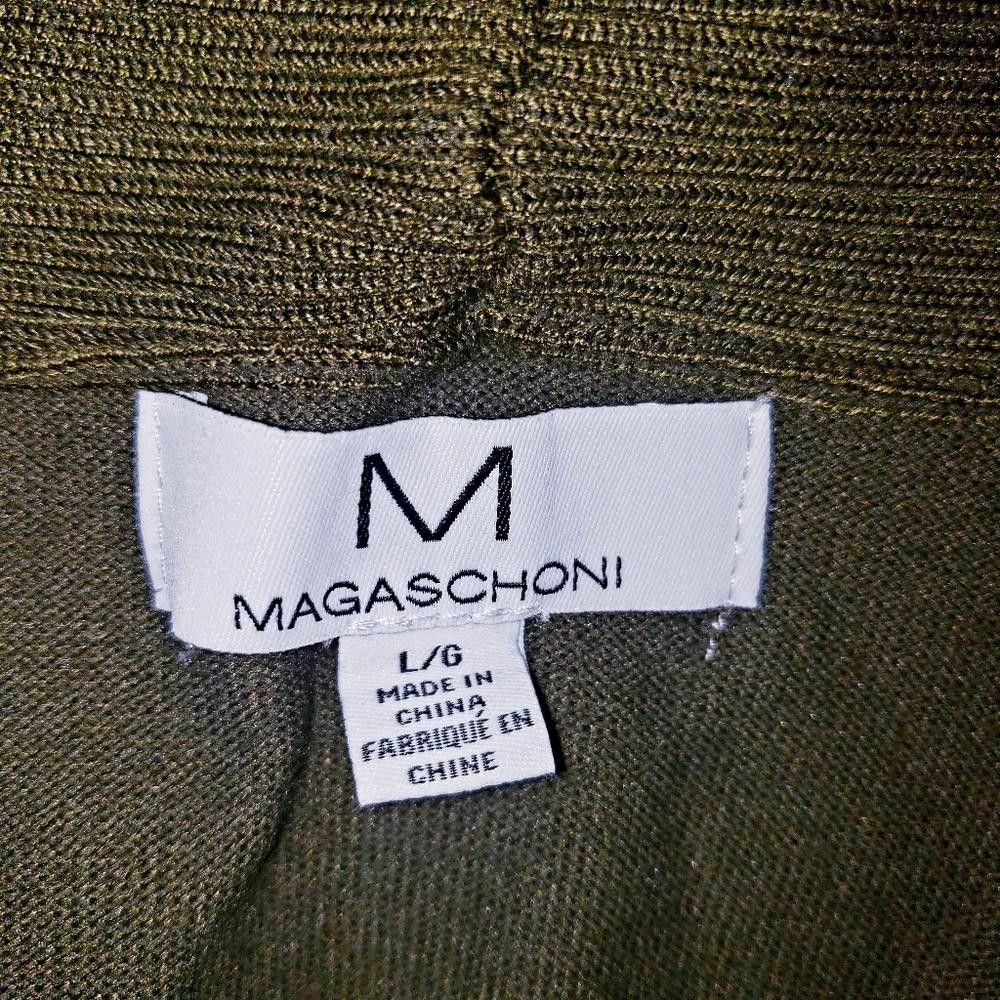 Magaschoni CT1374 Magaschoni Olive Green Ladies Open Cardigan L Size L / US 10 / IT 46 - 5 Thumbnail