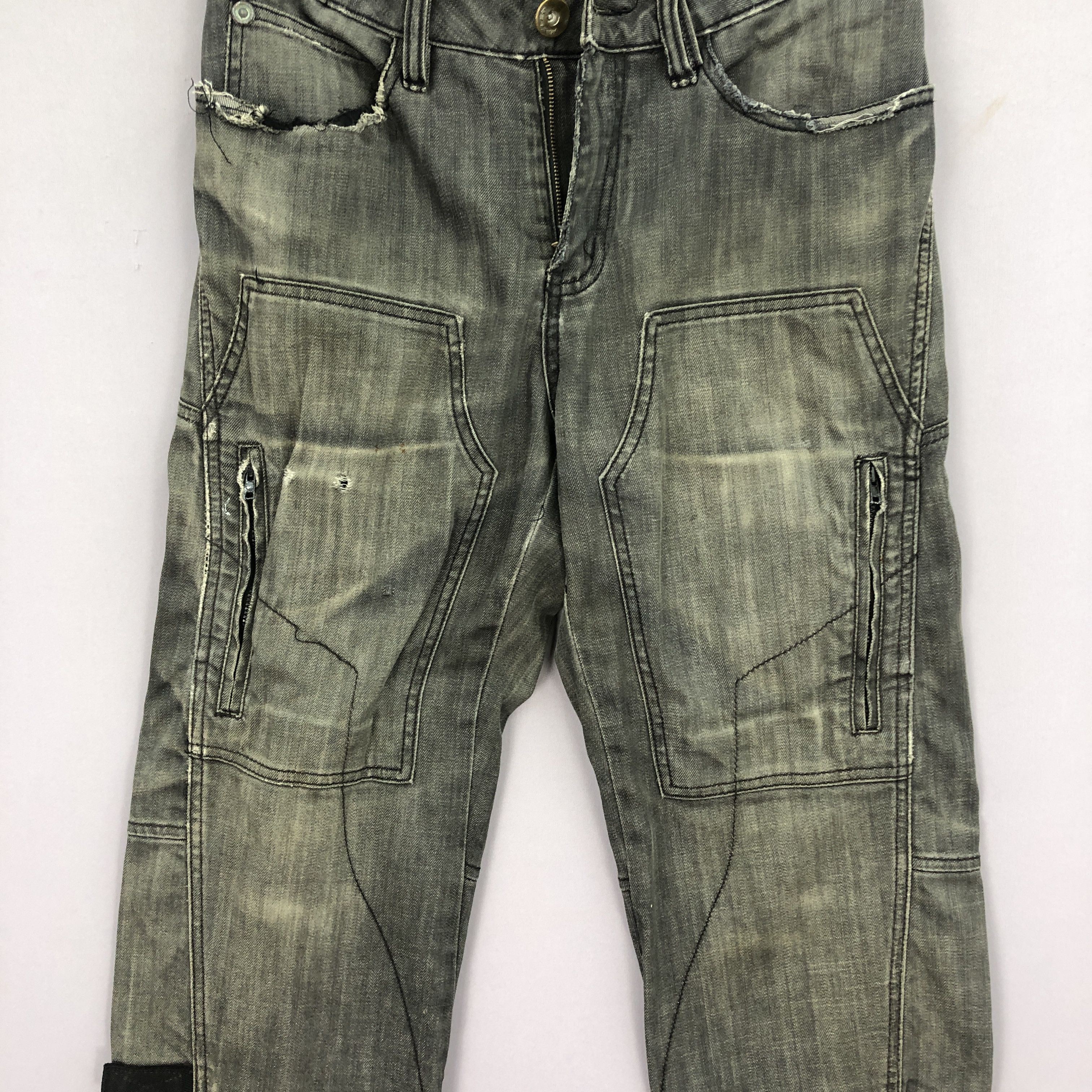 Japanese Brand Vintage Maxler Double Knee Jeans Japanese Faded Ripped Denim Size 28" / US 6 / IT 42 - 5 Thumbnail