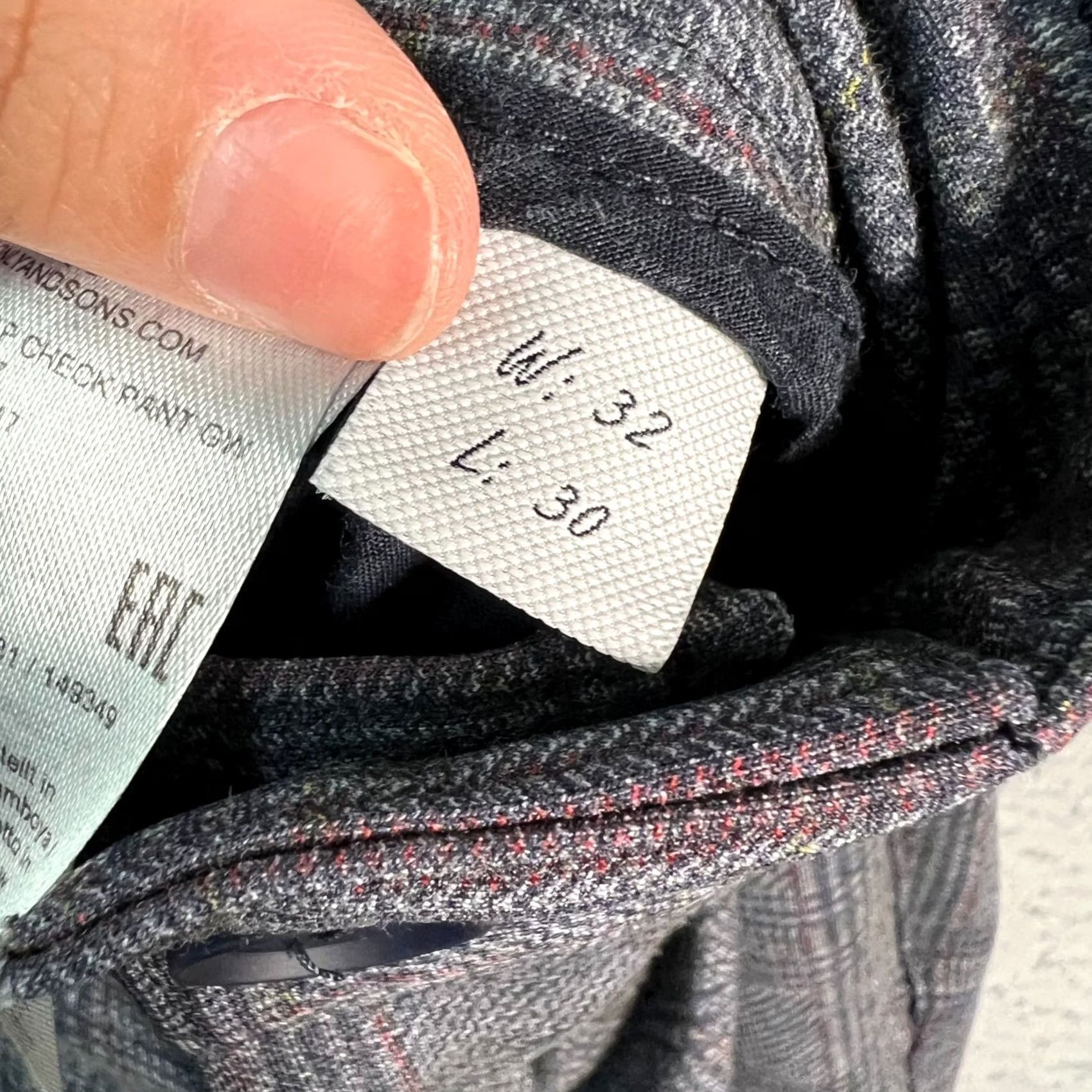 ONLY & SONS Only & Sons Mens Pants Tapered Fit 32x26 Gray Check Front Pockets Casual All Season Mens Size US 32 / EU 48 - 5 Thumbnail
