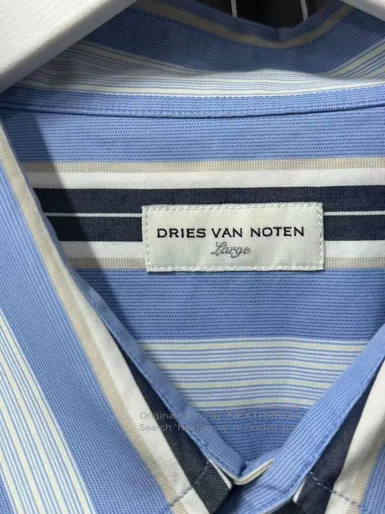 Dries Van Noten Dries Van Noten Blue White Stripe Shirt. Size US XS / EU 42 / 0 - 5 Thumbnail