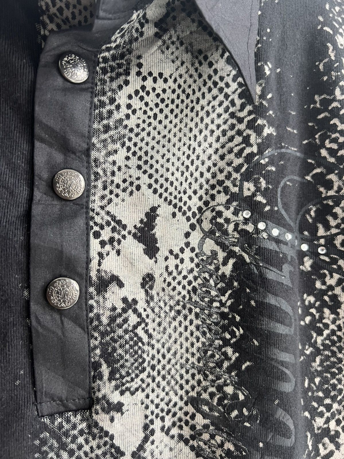 KMRii NWT In The Attic Homme Snakeskin Python Swarovski Poem Polos Size US M / EU 48-50 / 2 - 3 Thumbnail