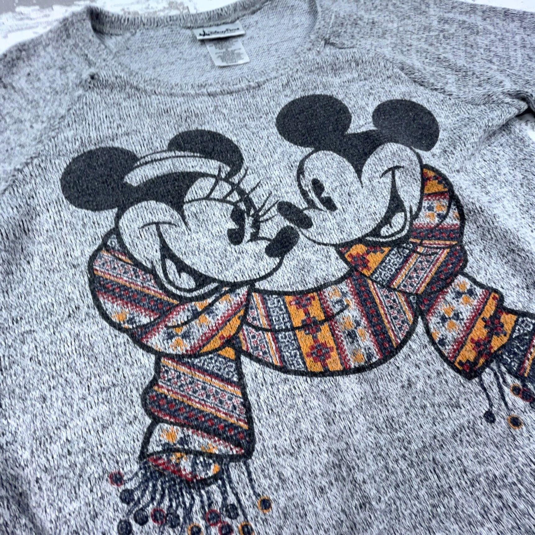 Disney Disney Parks Authentic Sweatshirt Women Medium Gray Mickey Minnie Christmas Cartoon Size M / US 6-8 / IT 42-44 - 4 Thumbnail
