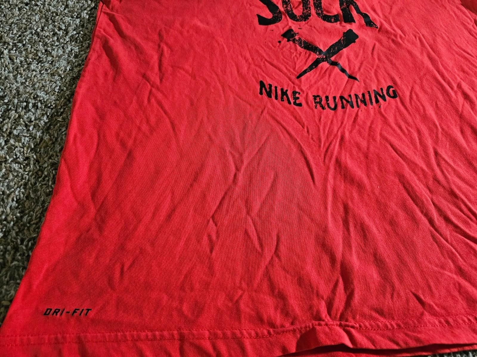 Nike Nike Running EXCUSES SUCK Regular Fit Tshirt Sz L Red Size US L / EU 52-54 / 3 - 6 Thumbnail