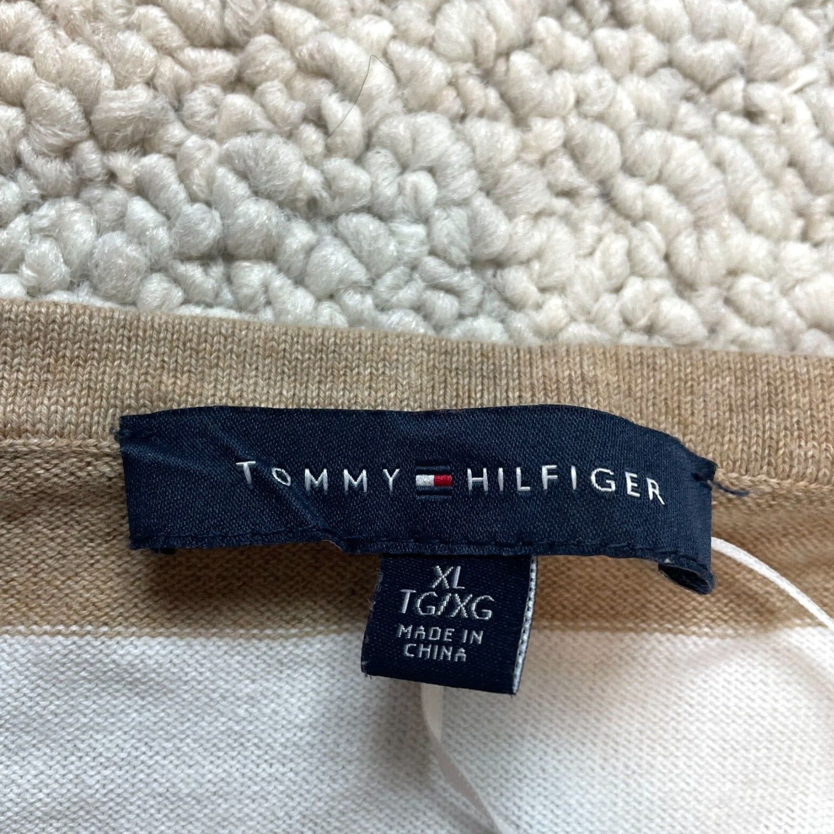 Tommy Hilfiger Tommy Hilfiger Sweater Womens Large Brown White Striped Soft Pullover Cotton Size M / US 6-8 / IT 42-44 - 3 Thumbnail