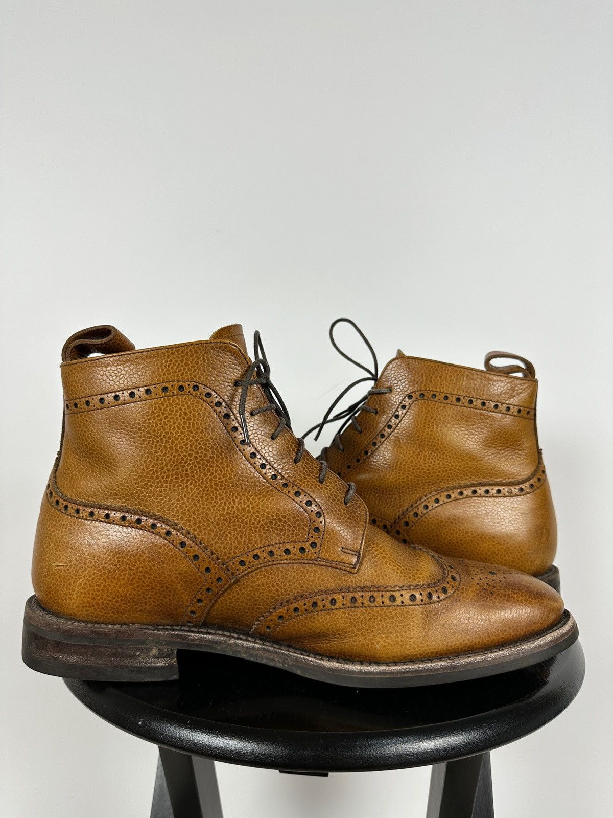 Loake Loake George Brown Leather Derby Brogue Boots Shoes Size US 10 / EU 43 - 9 Thumbnail