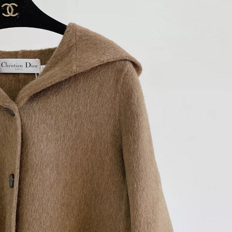 Dior Dior Khaki tweed coat Size XXS / US 00 / IT 34 - 3 Thumbnail