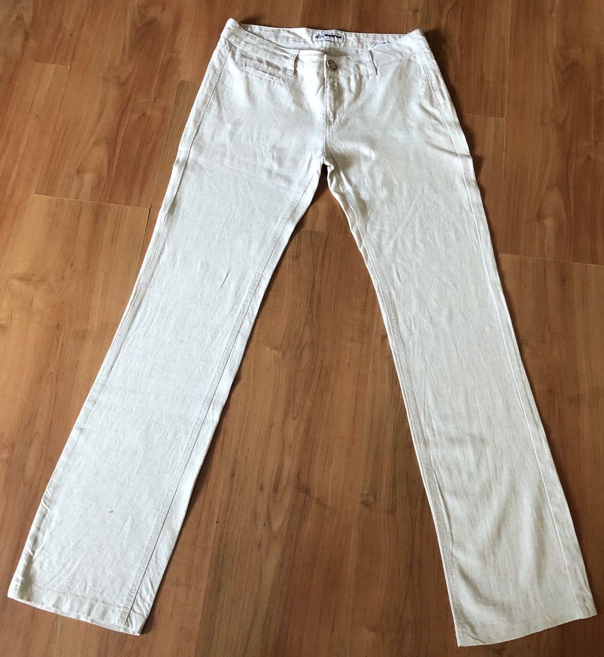 image of Women's Pants Linen/viscose Cream Size M in Creamy