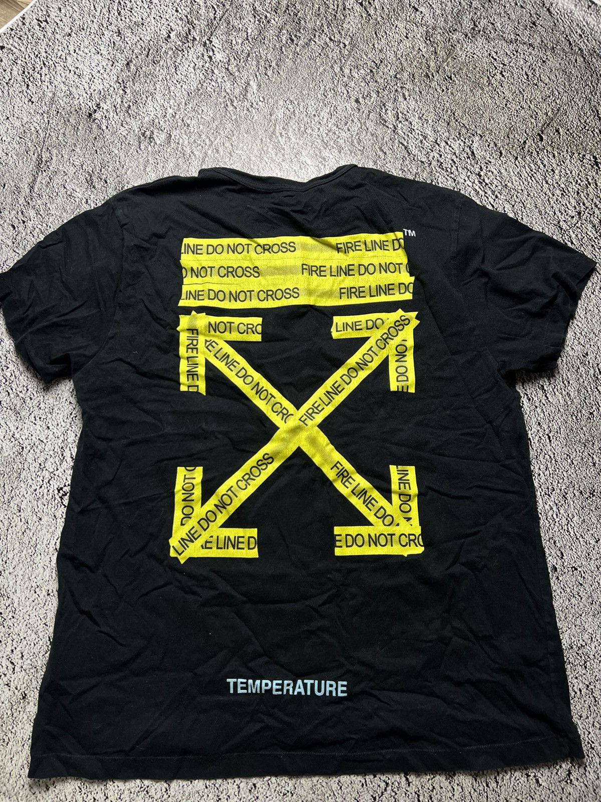 Off-White Off white temperature caution tape dont cross line t shirt Size US M / EU 48-50 / 2 - 9 Thumbnail