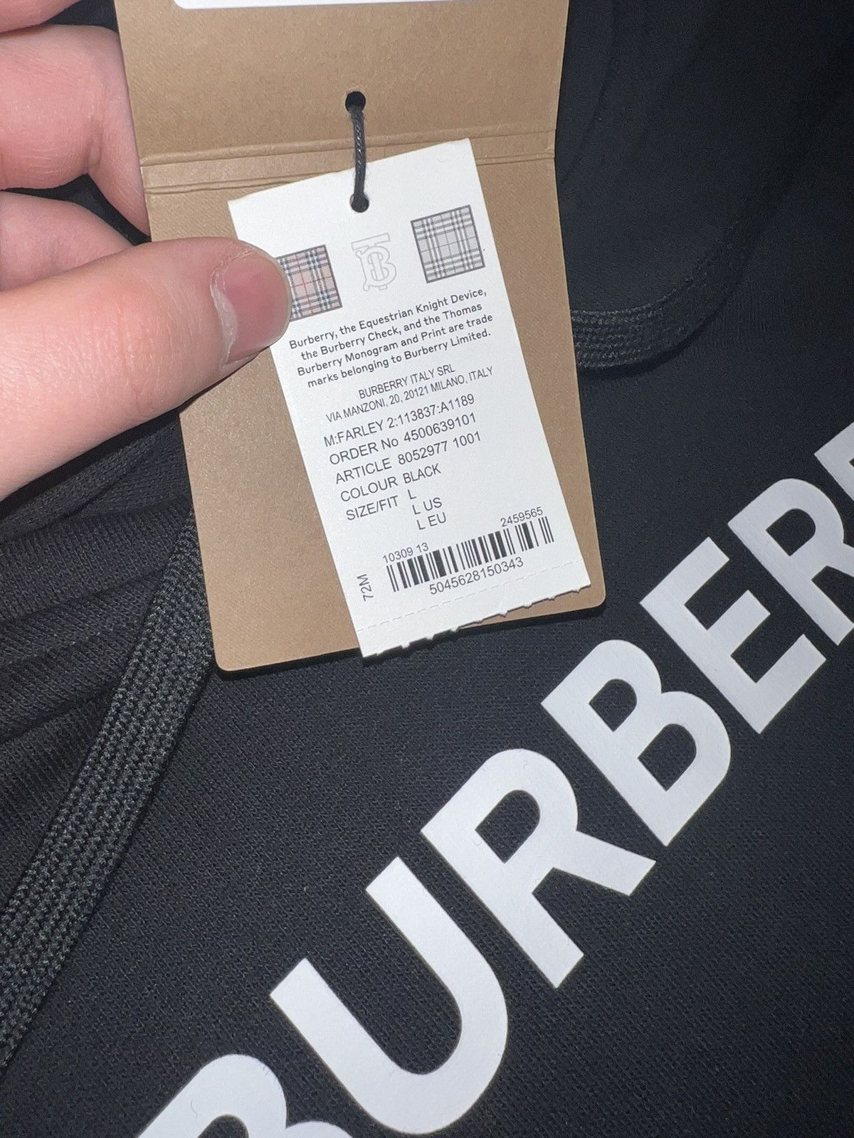 Burberry Burberry Logo Hoodie Size US L / EU 52-54 / 3 - 4 Thumbnail