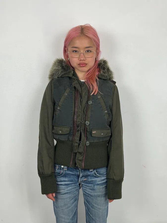 Chevignon 1990s Chevignon Military Aviator Fur Bomber Jacket Size S / US 4 / IT 40 - 2 Thumbnail