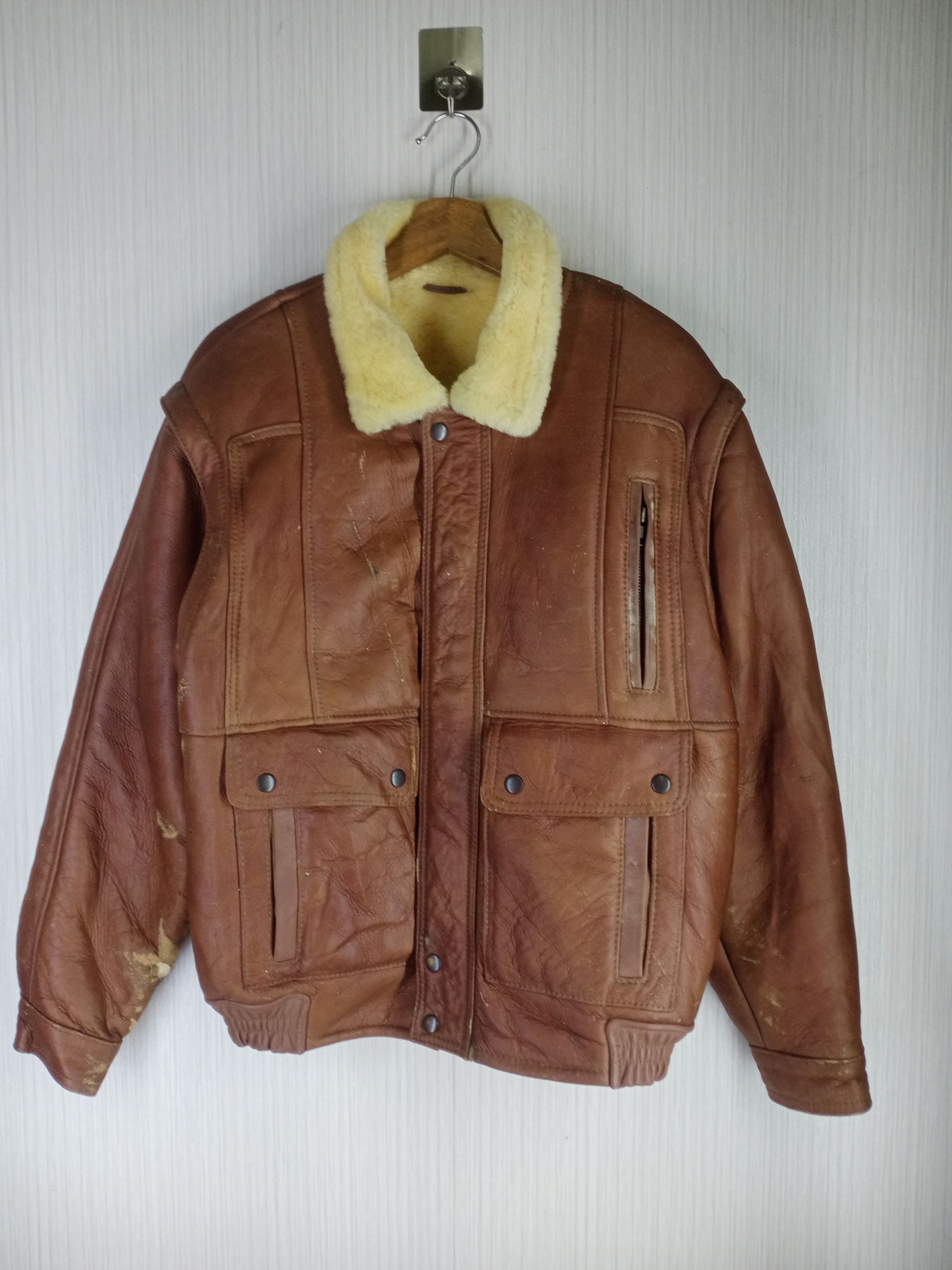 Canterbury of New Zealand Rare Vintage B-3 Canterbury Sheepskin Leather Fur Jacket Size US M / EU 48-50 / 2 - 3 Thumbnail