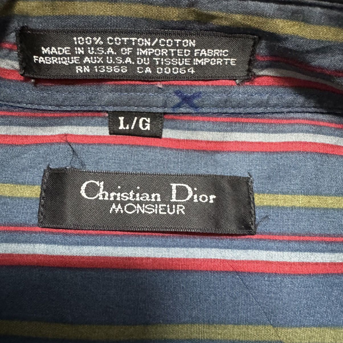 Christian Dior Monsieur Vintage Christian Dior Monsieur Striped Shirt Oversized Size US L / EU 52-54 / 3 - 18 Thumbnail