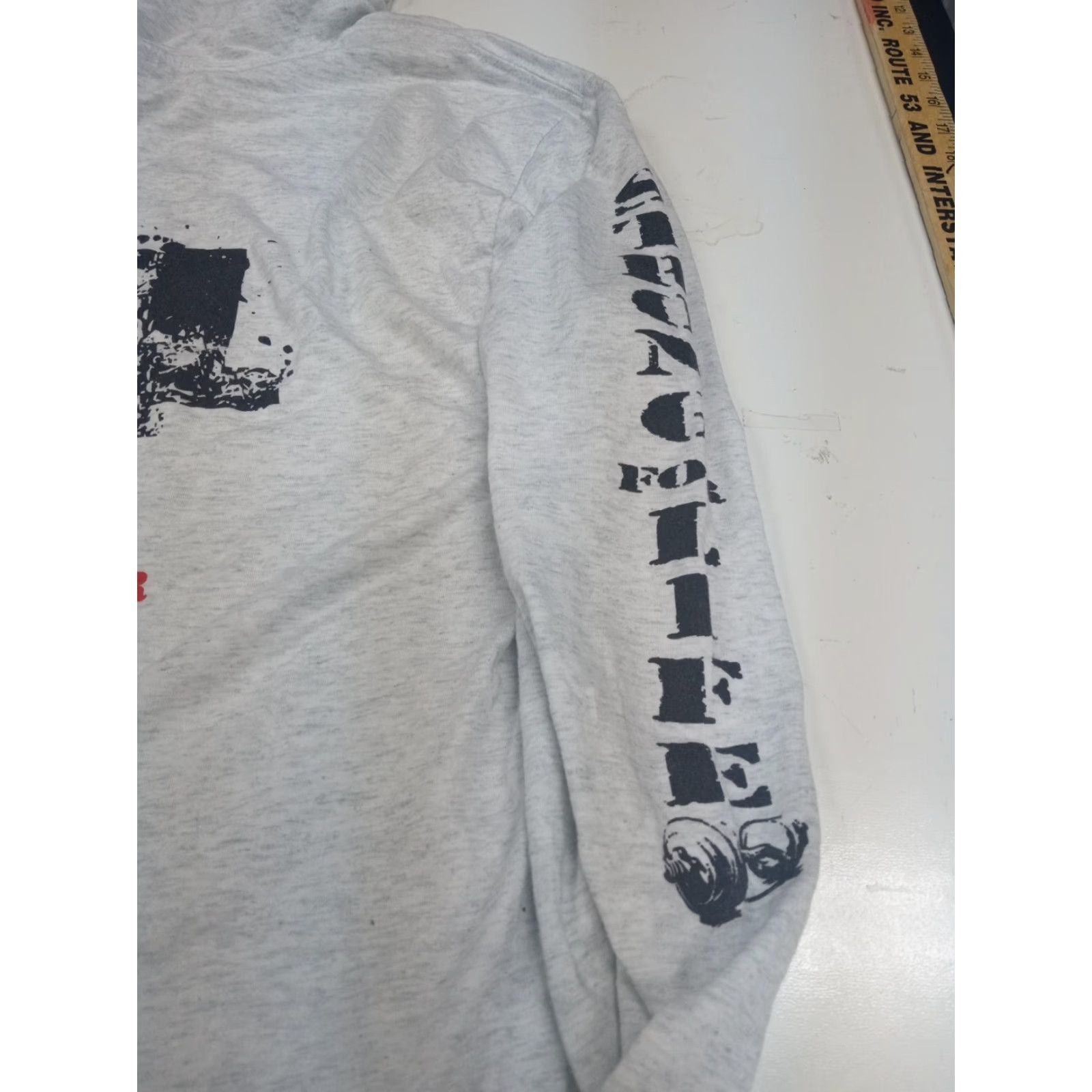 Next Level Next Level Strong For Life XL Hoodie Mens Regular XL Gray Cotton Knit Logo Lightweight Graphic Print Sports Gym Size US XL / EU 56 / 4 - 4 Thumbnail