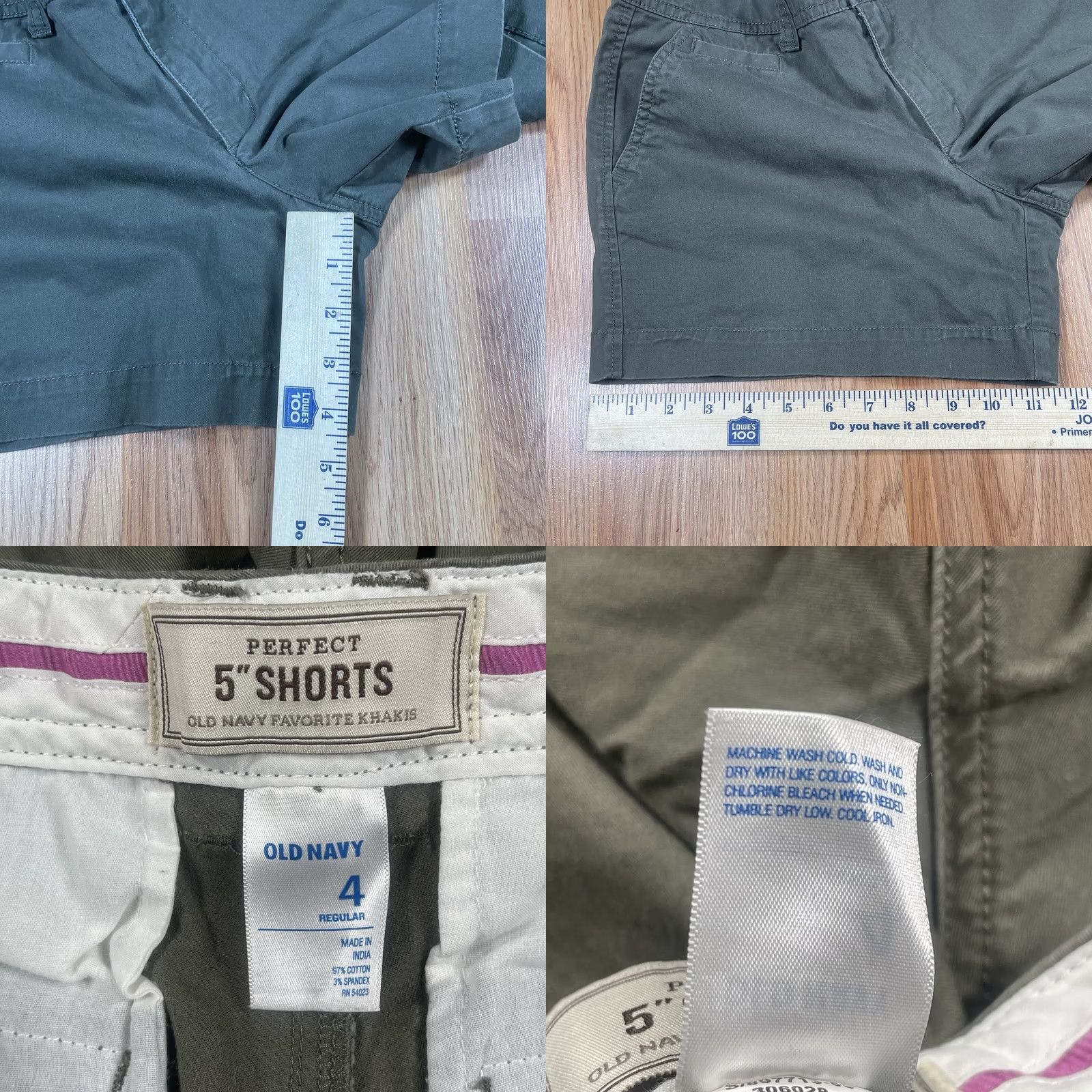 Old Navy Old Navy 5” Shorts Women’s 4 Olive Stretch Chino Flat Front Khaki Slacks Shorts Size 27" / US 4 / IT 40 - 8 Thumbnail