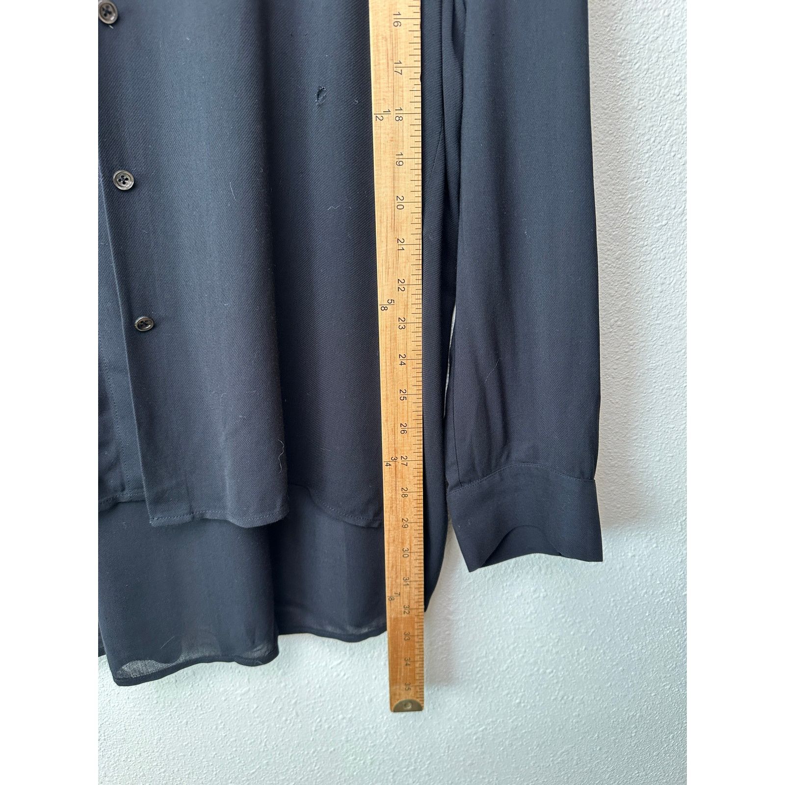 The Row The Row Black Shirt Button Long Sleeve Collared L Semi Sheer Size L / US 10 / IT 46 - 14 Thumbnail