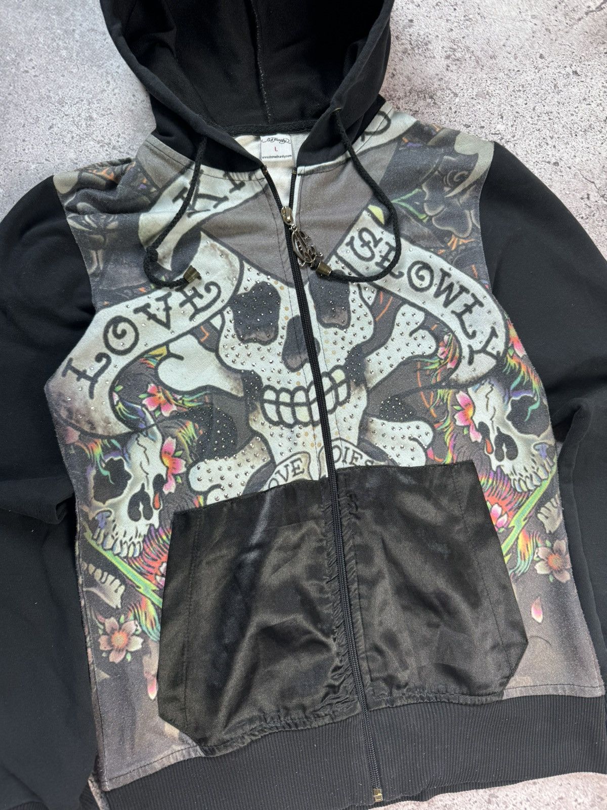 Christian Audigier × Ed Hardy × Vintage Ed Hardy by Christian Audigier Hoodie Vintage Y2K Size L / US 10 / IT 46 - 3 Thumbnail