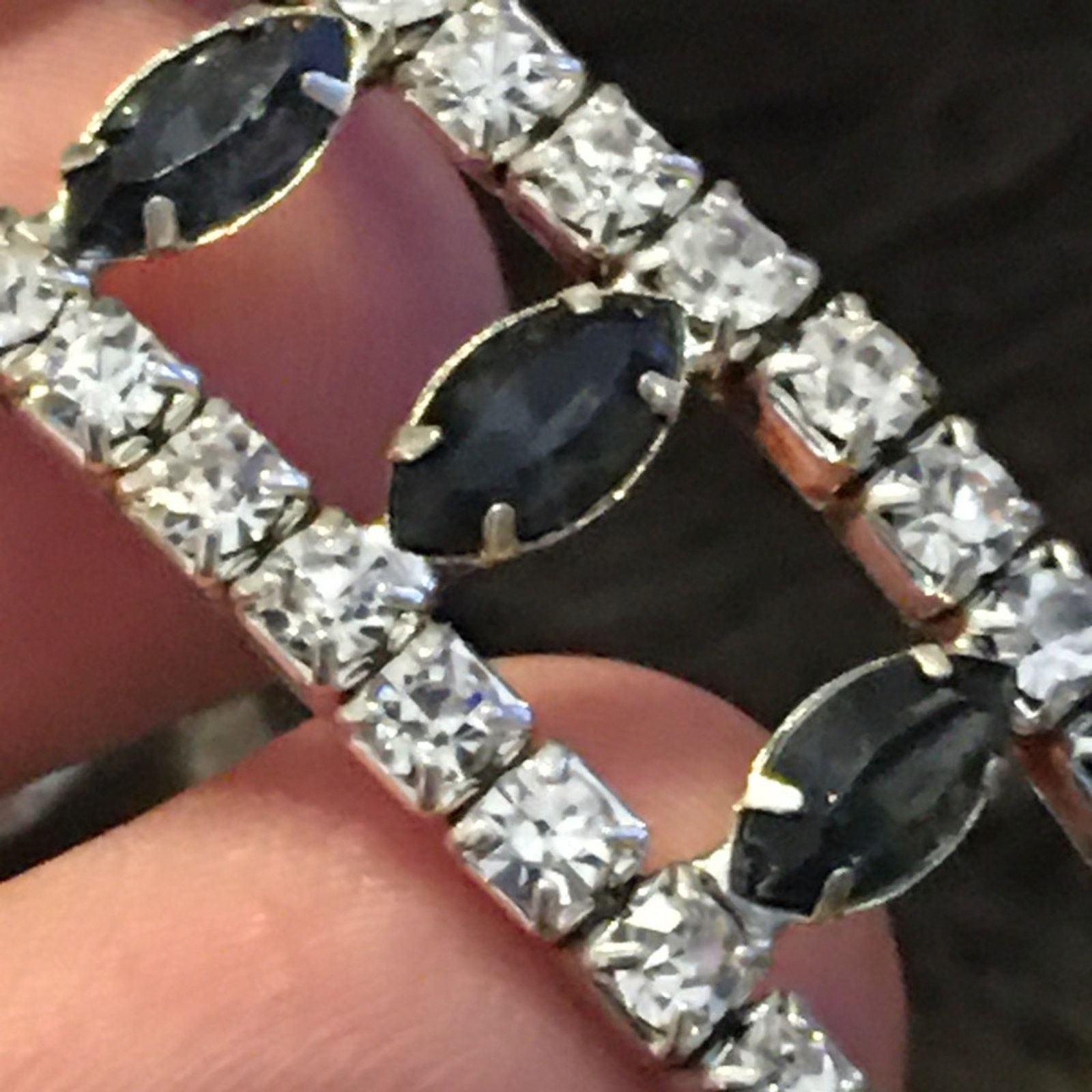 Jewelry Gray marquis clear rhinestone stretch bracelet Size ONE SIZE - 6 Thumbnail