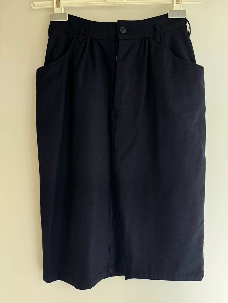 Y's Y's size os Dark blue wool skirt Size 23" - 2 Thumbnail