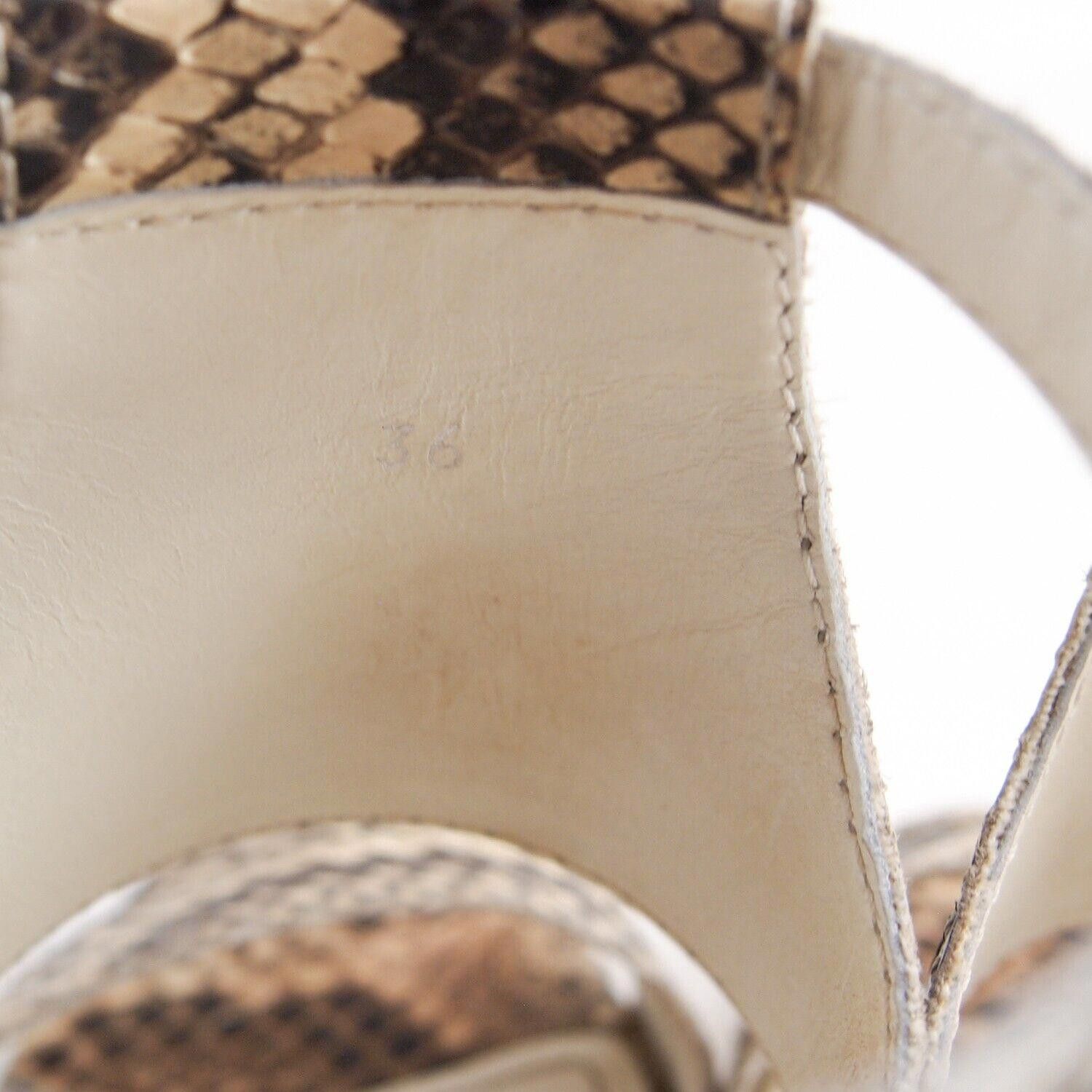 Tod's TODs Strappy Sandals Brown Python Snakeskin US 6 EU 36 Size US 6 / IT 36 - 7 Thumbnail