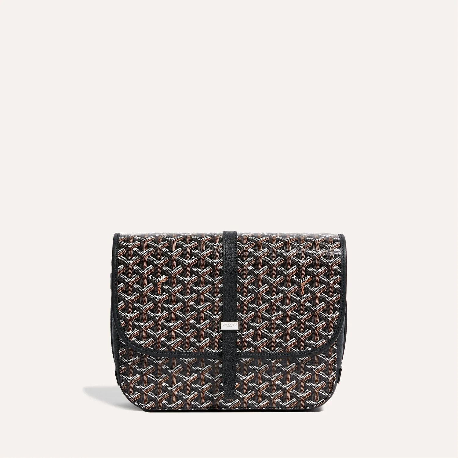 GOYARD BAG CROSSBODY MONOGRAM LEATHER SAINT LOGO BLACK