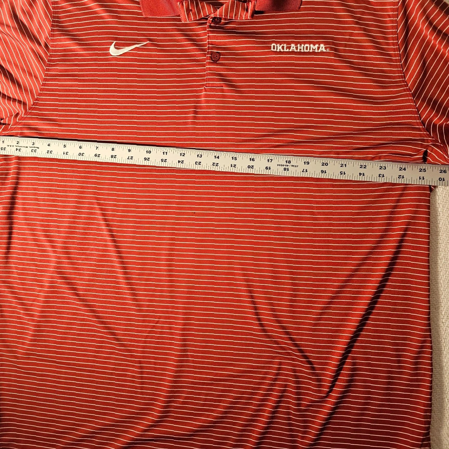 Nike Nike Polo Shirt Mens 2XL Red Stripe Lightweight Dri-Fit Golf Casual Oklahoma Size US XXL / EU 58 / 5 - 4 Thumbnail