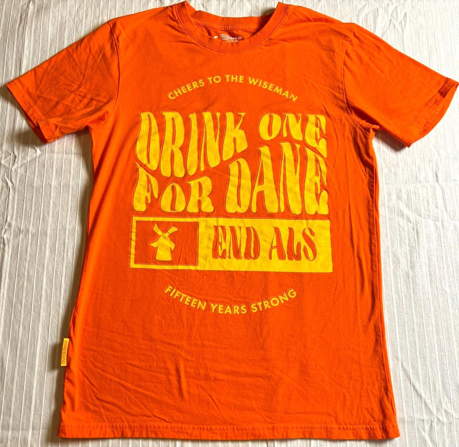 Designer Dutch Bros Drink One for Dane Shirt Sz M Orange Yellow Size US M / EU 48-50 / 2 - 1 Thumbnail