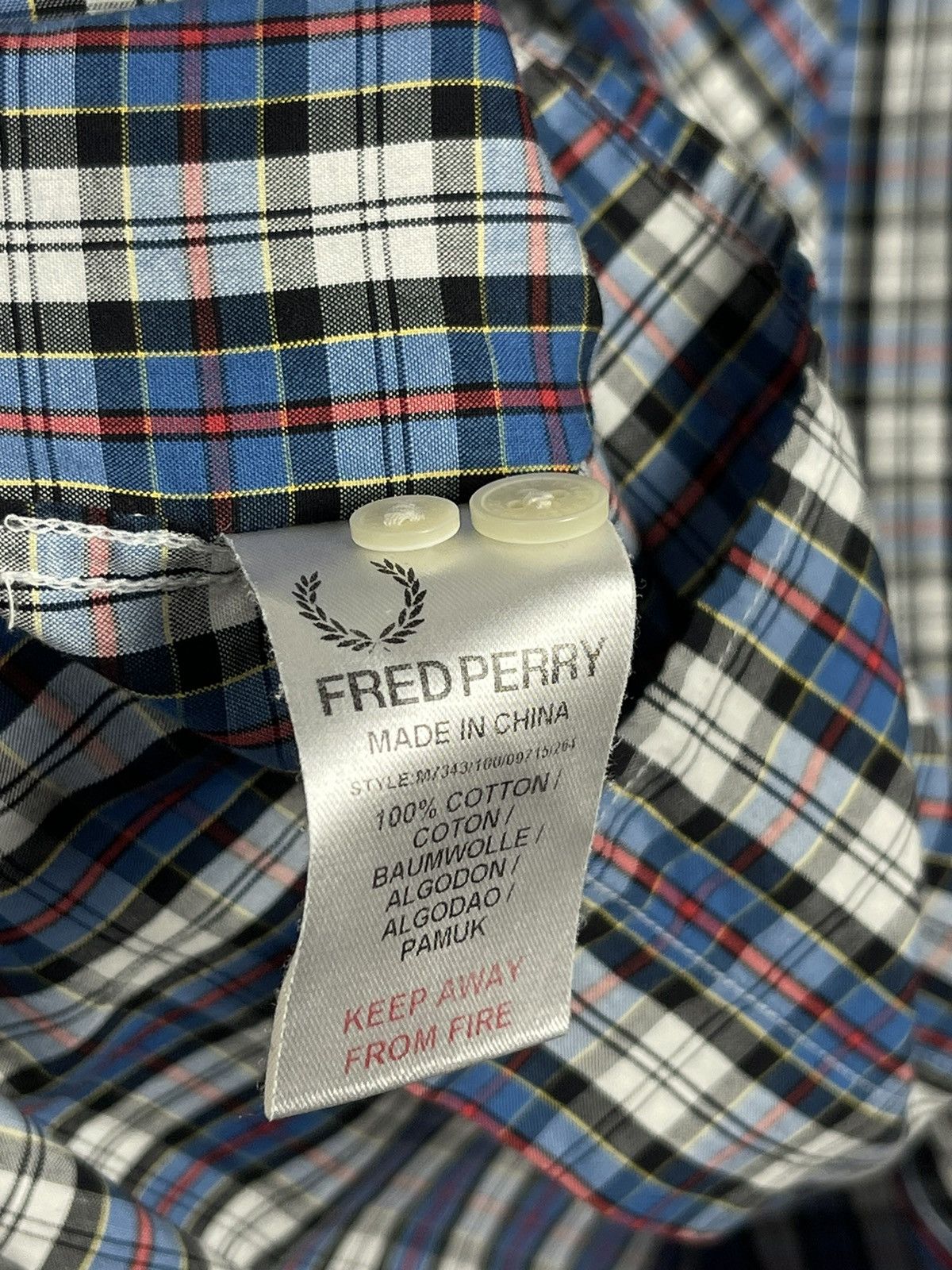 Fred Perry Fred Perry Checked Shirt Button Up Men’s Size L Size US L / EU 52-54 / 3 - 7 Thumbnail