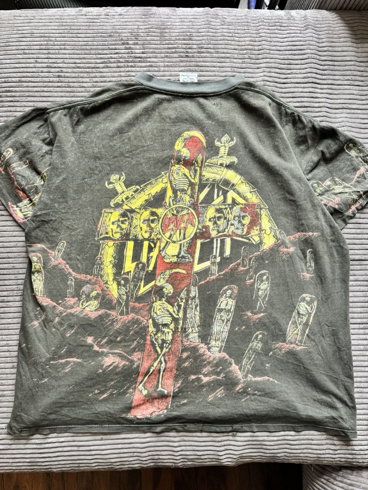 Band Tees 1991 SLAYER PERFECT WASH & THRASHED Metal BAND-Tee AOP 90s Size US XL / EU 56 / 4 - 2 Thumbnail
