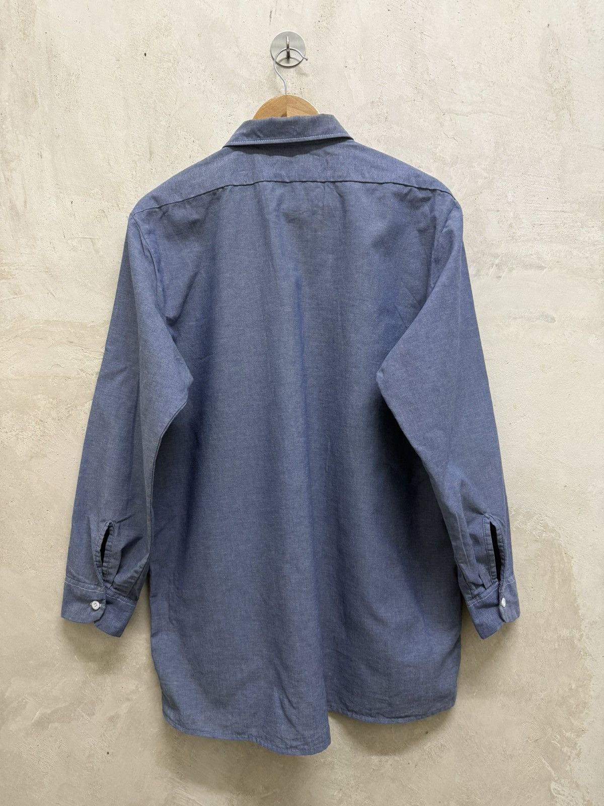 Dickies Vintage 80s Dickies Chambray Mechanic Work Button LS Shirt Size US XL / EU 56 / 4 - 4 Thumbnail