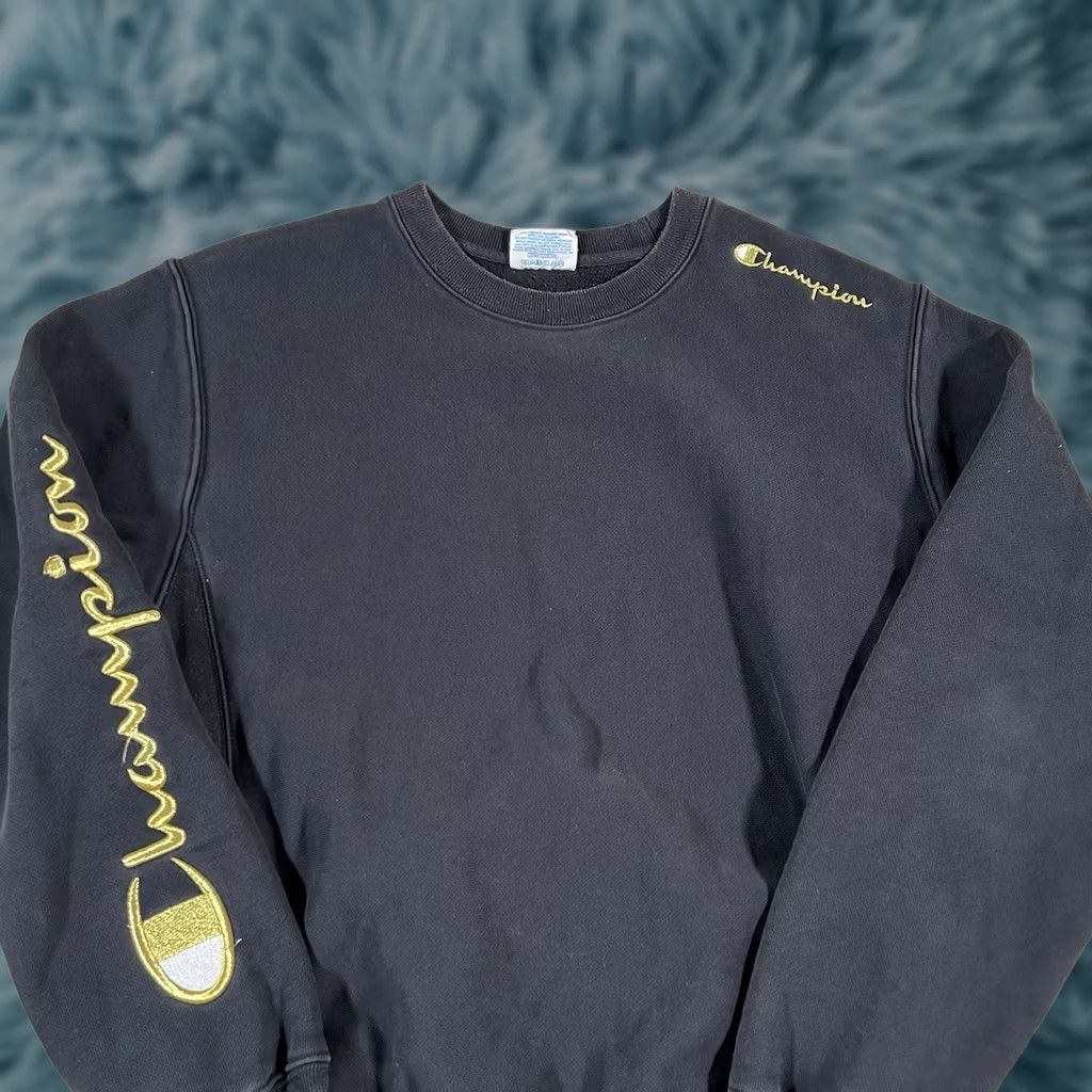 Champion VINTAGE Champion Sweatshirt Mens M Reverse Weave Blank Black Y2K Pullover Casual Mens Size US M / EU 48-50 / 2 - 1 Thumbnail