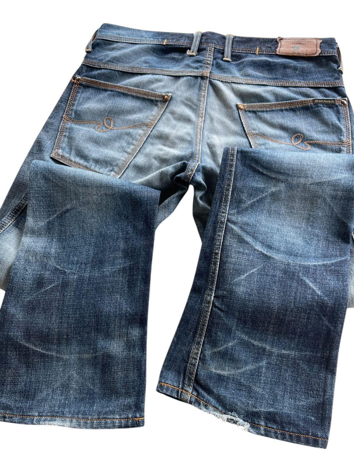 Japanese Brand Vintage Blue Way Distressed Flare Denim Jeans Size US 33 - 9 Thumbnail