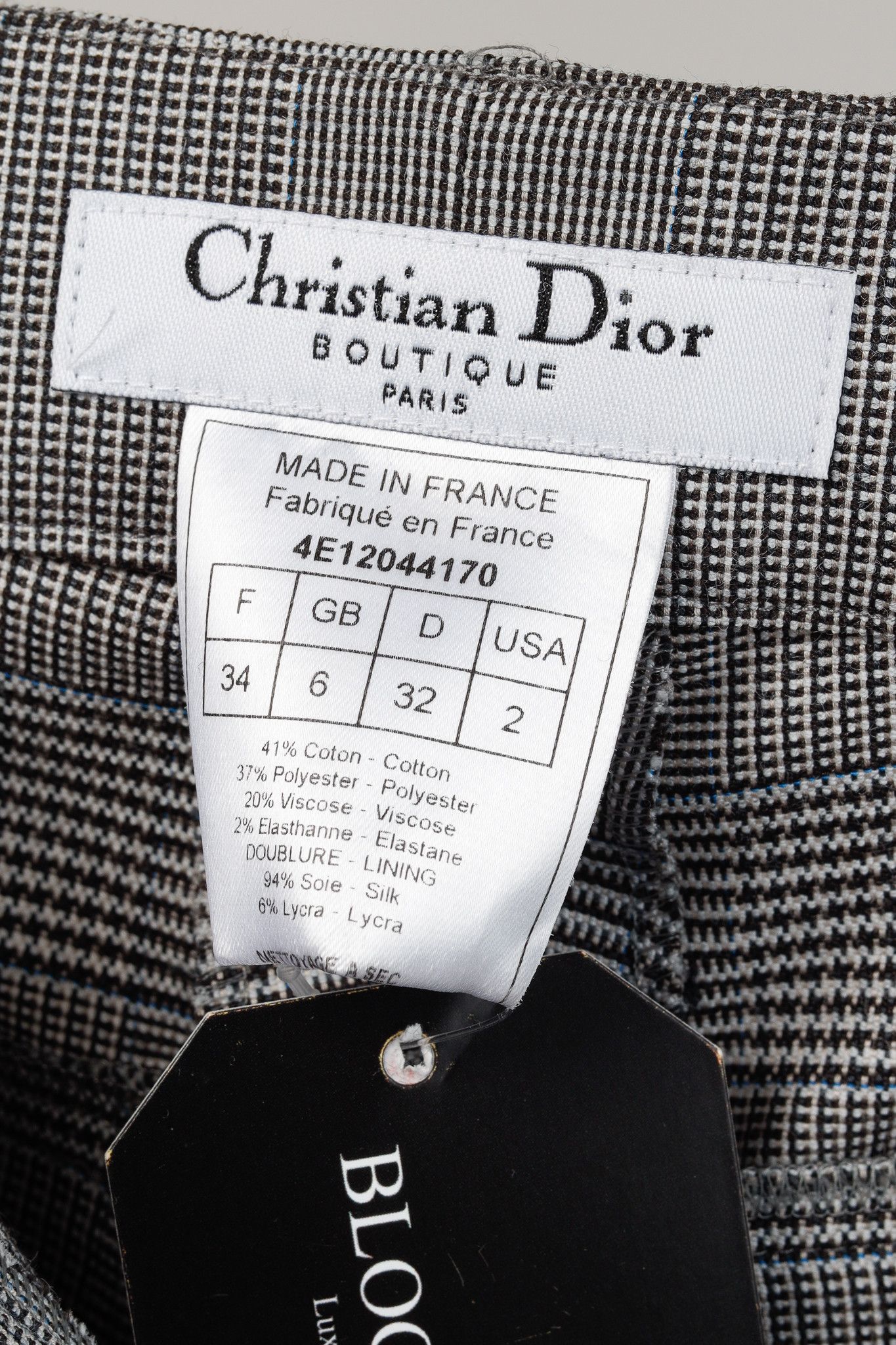 Dior Christian Dior Grey Plaid Flared Trousers Size 26" / US 2 / IT 38 - 9 Thumbnail