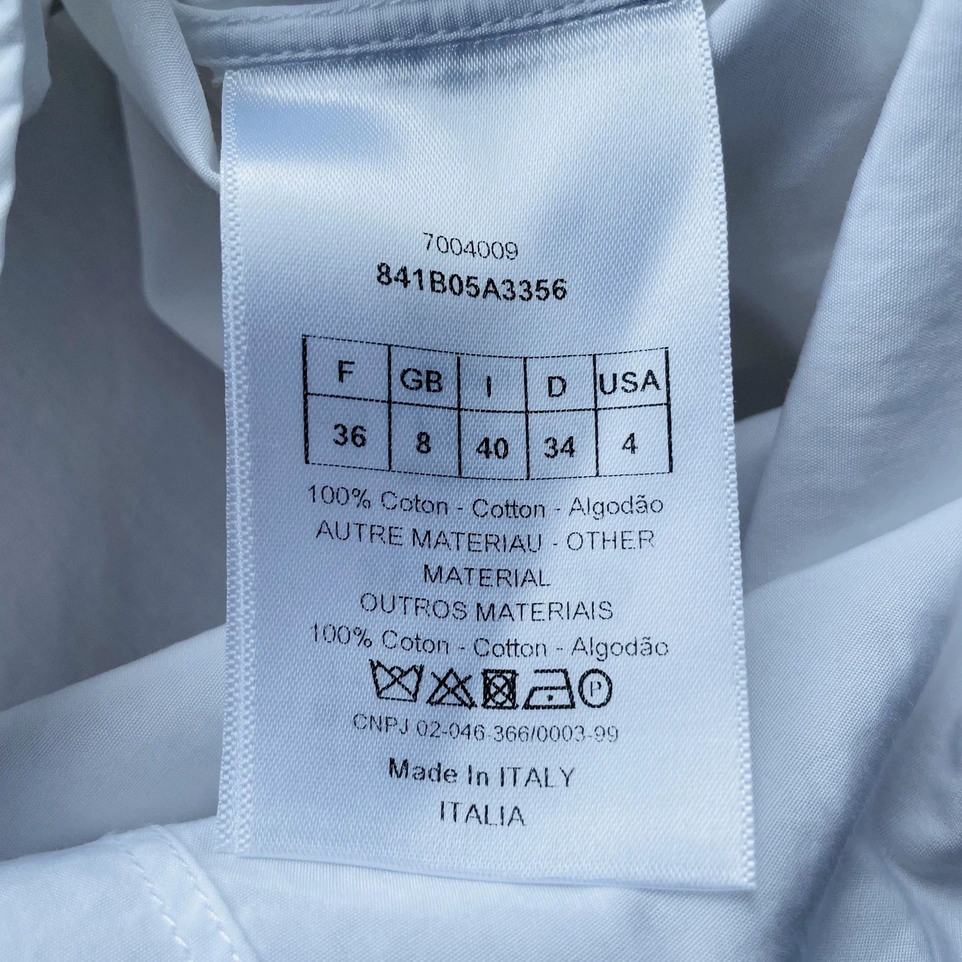 Dior DIOR Women's White Cotton Poplin Bee Logo LS Shirt 36 99New Size XS / US 0-2 / IT 36-38 - 6 Thumbnail