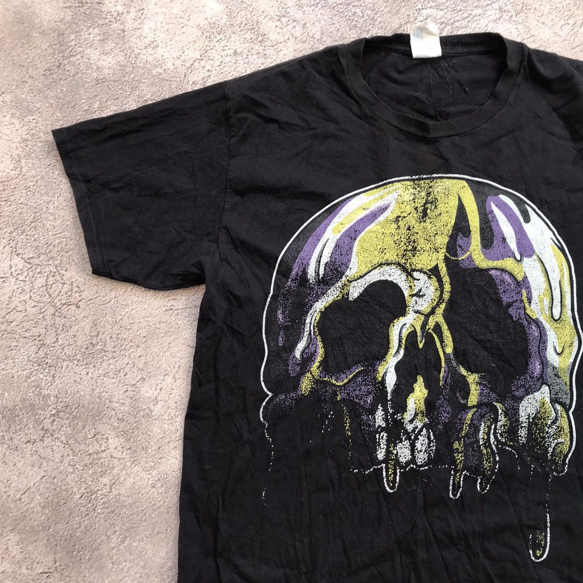 Vintage Vintage 90s Skull Graphic Tee Grunge Horror Thrashed Boxy L Size US L / EU 52-54 / 3 - 3 Thumbnail